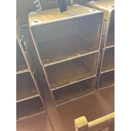 6401 - Three fibreglass storage boxes 65cm x 39cm x 55cm deep.