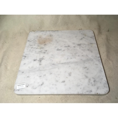 593 - Grey marble slab for pastry making. 42cm square.