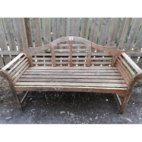 2 - A Lutyens style hardwood garden bench