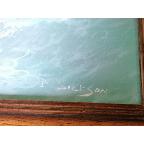 251 - 'Sea and Sky', oil on board by D. Dickson, framed, 56 x 66 cm