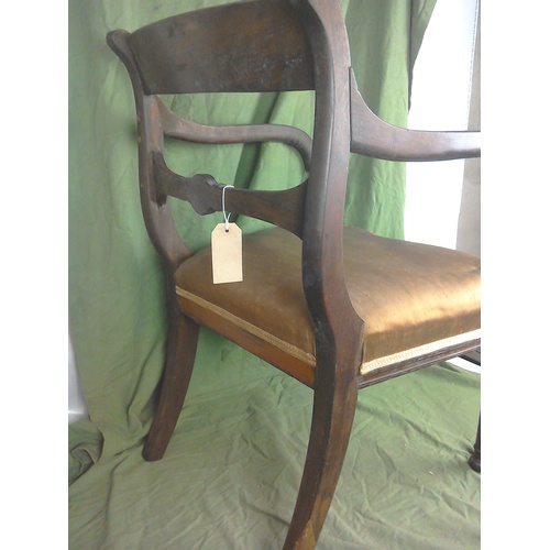 264 - Early 19C armchair with nice detailing, A/F