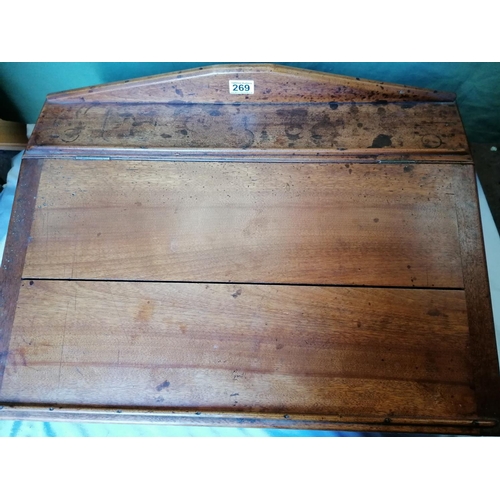 269 - A large antique writing slope