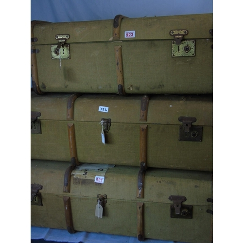 274 - A trio of wooden bound cabin trunks