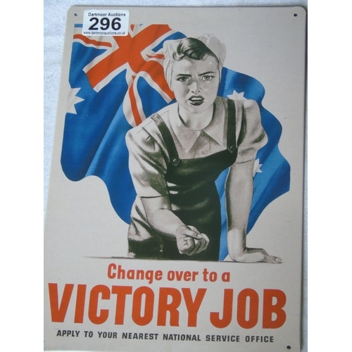 296 - Enamel Victory Job sign