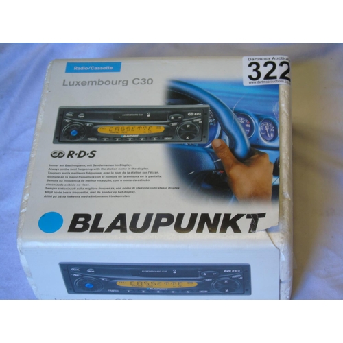 322 - A Blaupunkt car radio cassette player, model Luxembourg C30, still in box, unused