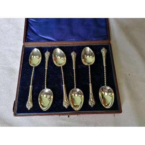325 - Box of six silver teaspoons (Birmingham 1900)