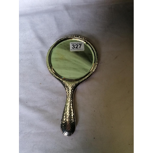 327 - Solid silver backed hand mirror (Chester 1910)