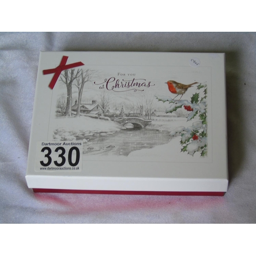 330 - Collection of white bone bangles in a box