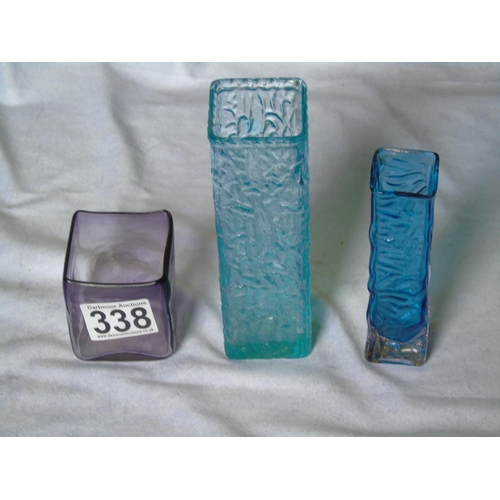 338 - Three coloured glass vases