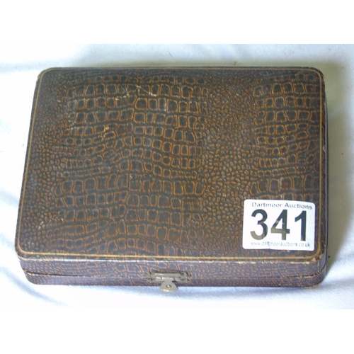 341 - Five silver plated fish knives and six forks in original Walker and Hall case