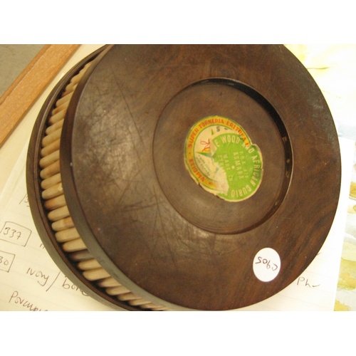331 - An African hardwood and porcupine quill round trinket box, Diam 16cm