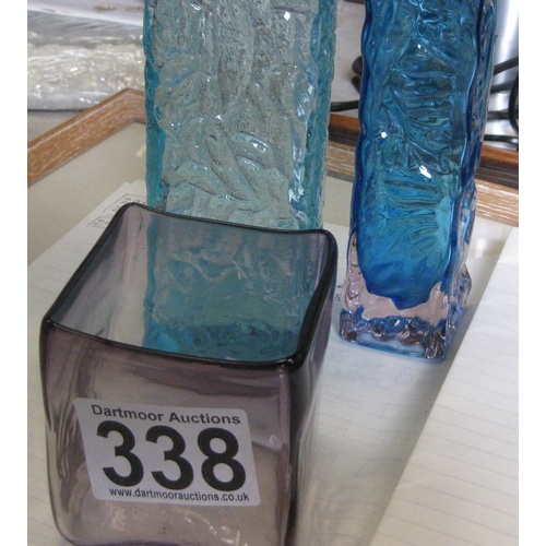 338 - Three coloured glass vases