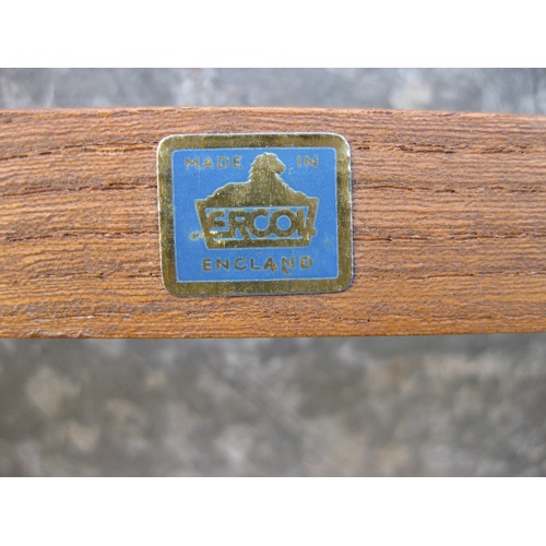 286 - An Ercol (stamped) mid century light wood plate rack with original wall fixings, elegant stag's horn... 