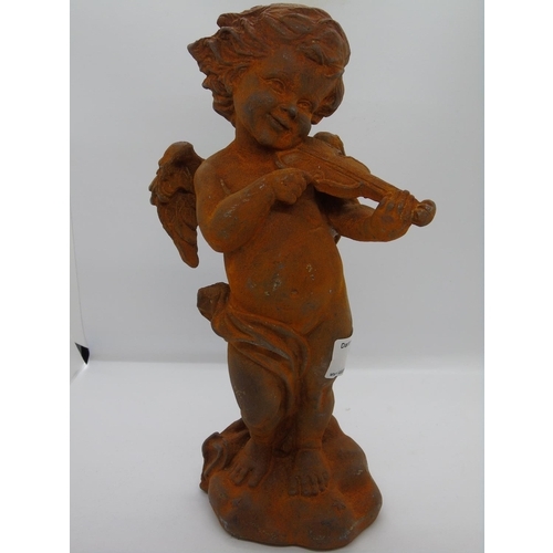 9 - A small iron cherub playing the violin