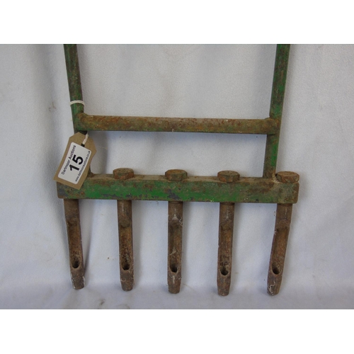 15 - A vintage garden tool - a hollow five tine soil aerator with hardwood handle -  for a lovely lawn, i... 