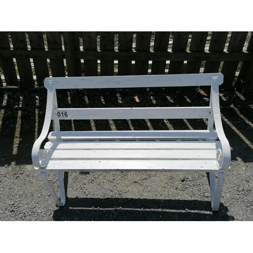 16 - An old white garden bench - wood renewed