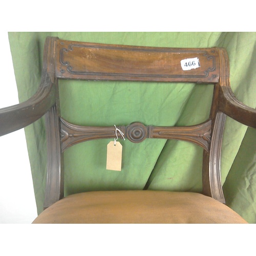 32 - Early 19C armchair with nice detailing, A/F