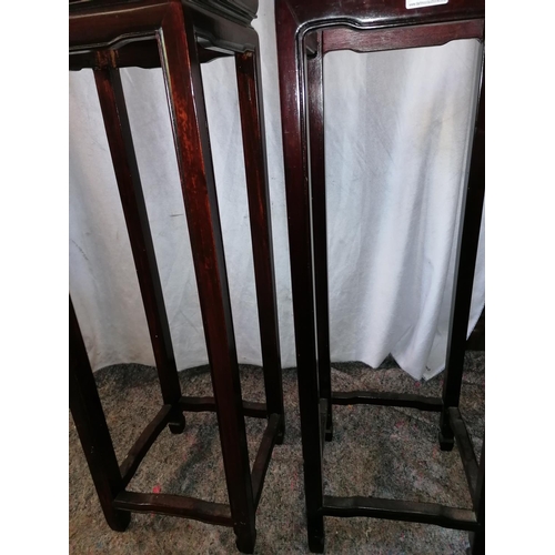 59 - A pair of plant/sculpture stands, reproduction Chinese Ming style, height both 90cm