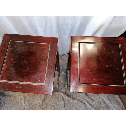 59 - A pair of plant/sculpture stands, reproduction Chinese Ming style, height both 90cm