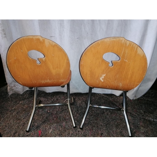 73 - A pair of Mid century French designer children's chairs, ht 56cm