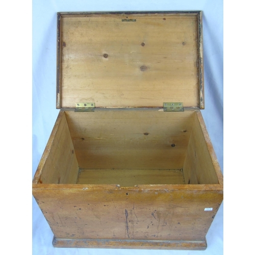 75 - A small 19thC trunk - lovely honey coloured pine .