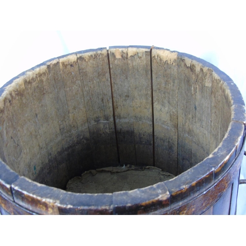 77 - A very large 19thC coopered log bucket