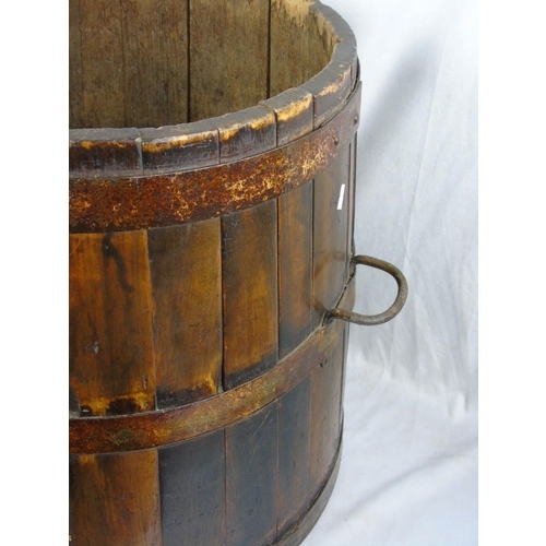 77 - A very large 19thC coopered log bucket