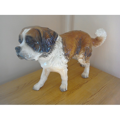 86 - A large German porcelain St Bernard dog figurine made by GOEBEL Manufactory, height 28cm