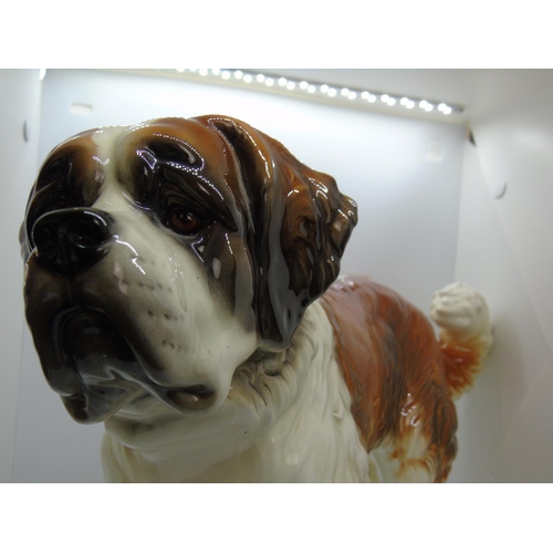 86 - A large German porcelain St Bernard dog figurine made by GOEBEL Manufactory, height 28cm