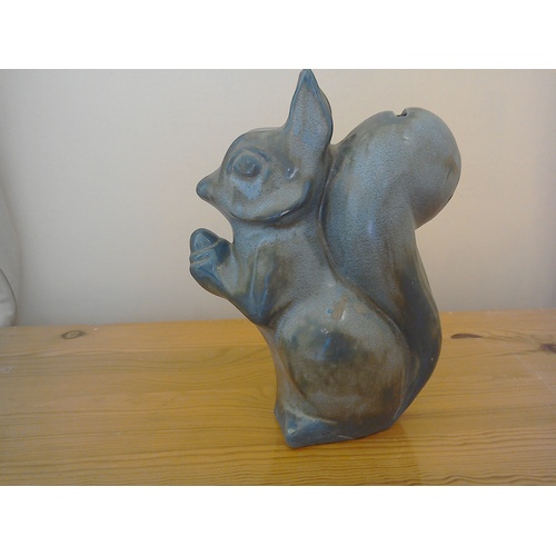 119 - Vintage RYE studio pottery - a blue squirrel money box by David Sharp, signed D T Sharp on base, an ... 