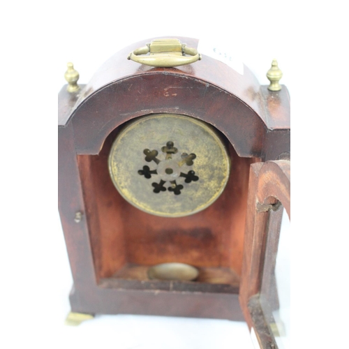 151 - Brass and mahogany mantel clock A/F