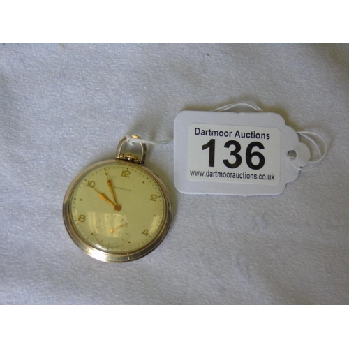 155 - A Wittnauer pocket watch, back inscribed Douglass Montgomery, A/F