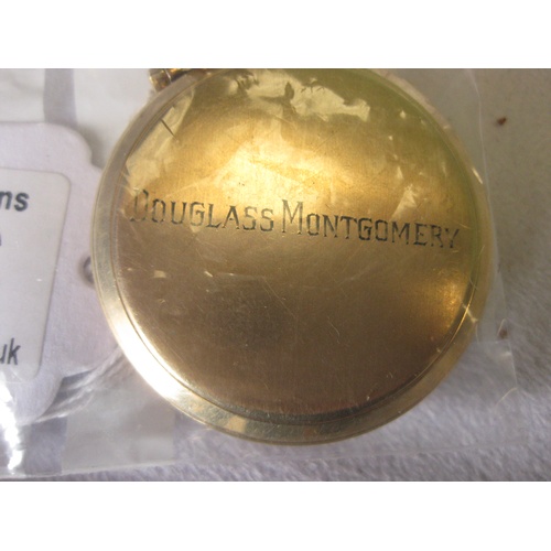 155 - A Wittnauer pocket watch, back inscribed Douglass Montgomery, A/F