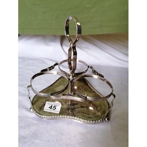 173 - A silver plated wine bottle carrier