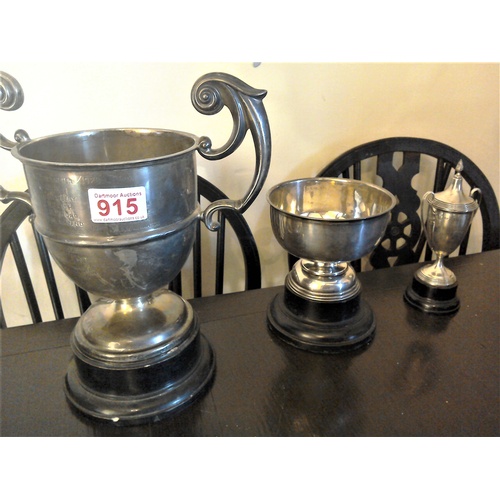 193 - Three vintage silver plated  trophies, hallmarked