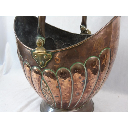 209 - An Arts and Crafts lobed coal bucket - a very organic piece