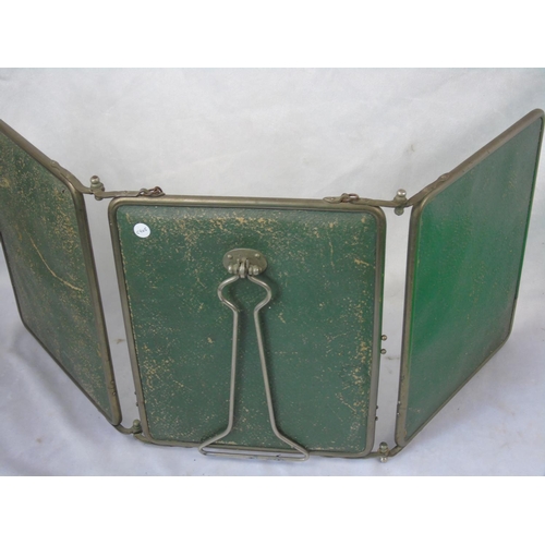 220 - Antique heavy campaign folding mirror