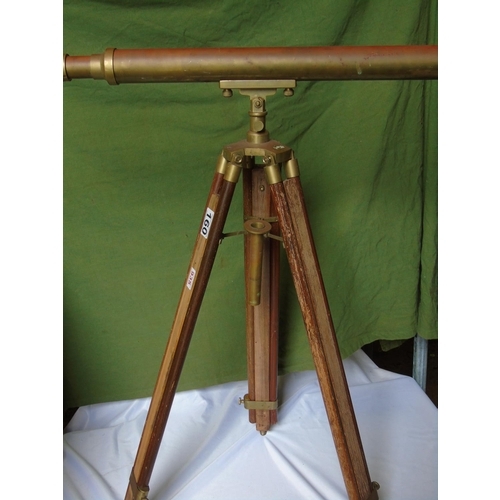 229 - A brass extending telescope and tripod stand, previously owned by the artist Robert LENKIEWICZ. It w... 