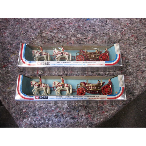 263 - Three Royal memorabilia models; a superb Enesco Ray Ayres Border Fine Arts 24k Gold State Coach from... 