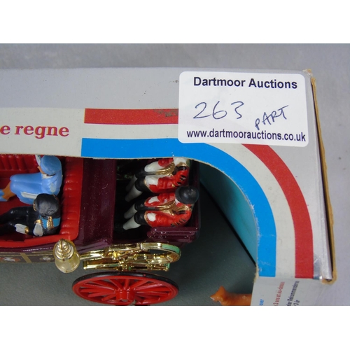 263 - Three Royal memorabilia models; a superb Enesco Ray Ayres Border Fine Arts 24k Gold State Coach from... 