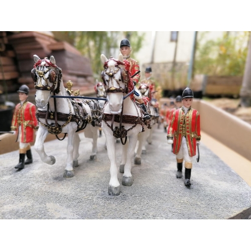 263 - Three Royal memorabilia models; a superb Enesco Ray Ayres Border Fine Arts 24k Gold State Coach from... 