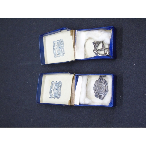 316 - Two Silver Darts Medals in boxes