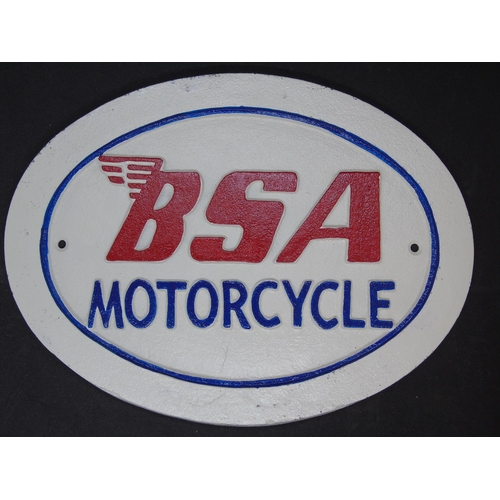 574 - An iron BSA motorcycle sign