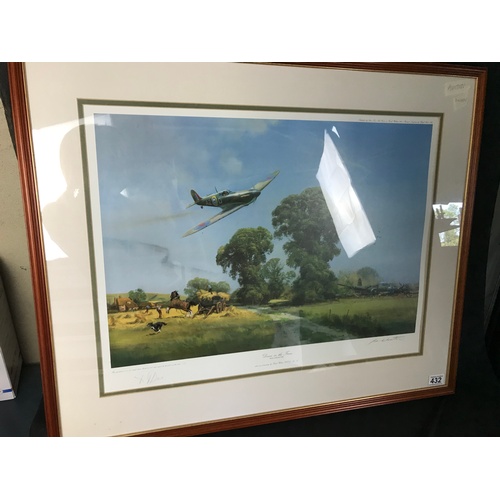 432 - 'Down on the Farm' a print from an original by Frank Wootton, a Battle of Britain commemorative, wit... 