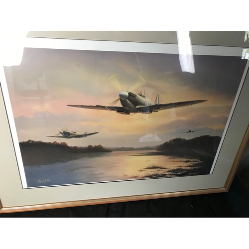 430 - A print after Barry G. Price of WW2 planes, framed and glazed,in excellent condition, 62 x 82 cm

Fi... 