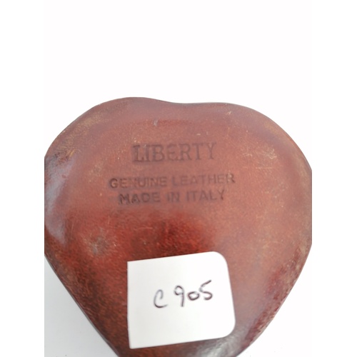 279 - A leather heart shaped box, impressed 'Liberty'