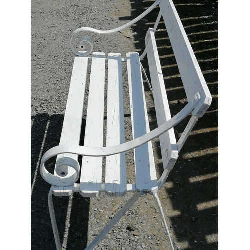 1 - An old white garden bench - wood renewed
