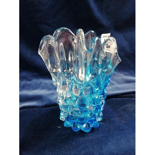 108 - A vintage blue glass vase