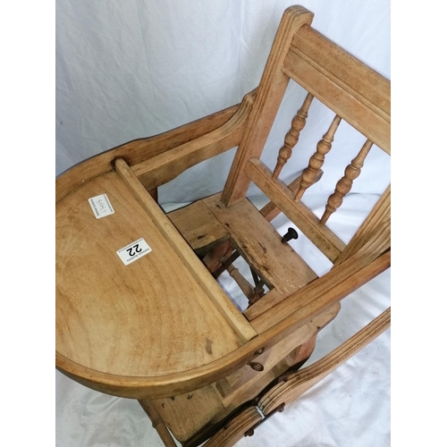 22 - A child's 1930s metamorphic chair