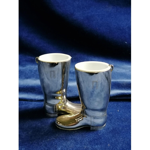 246 - Vintage drink measures each  in the form of silver plated riding boot by Grenadier 1oz